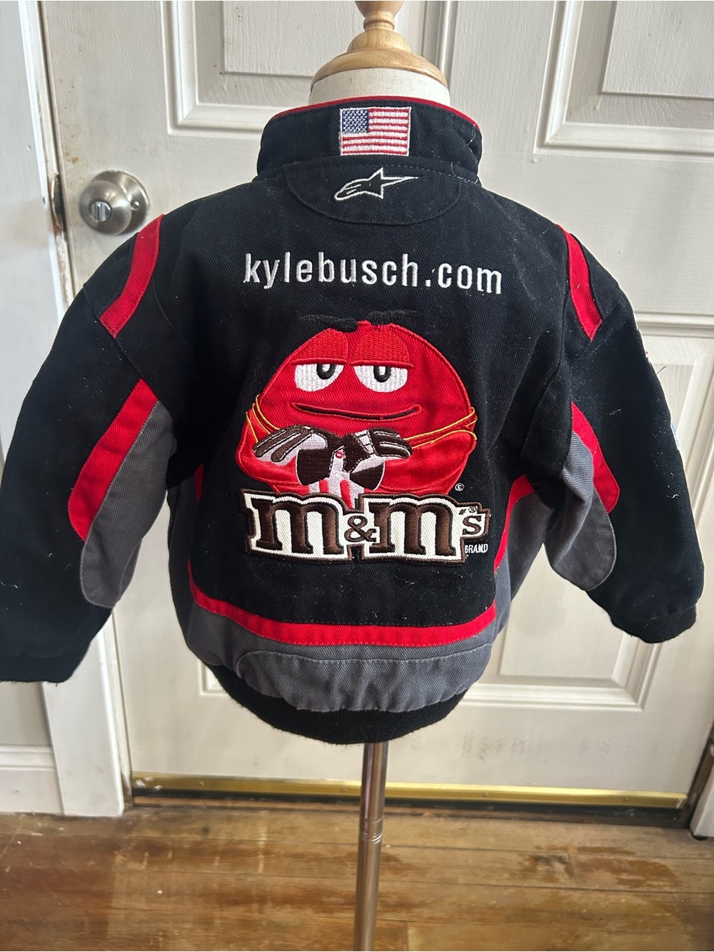 M&M'S Kyle Bush Kids Racing Jacket with Red and Multicolor Logos Size 3T - Picture 2 of 8